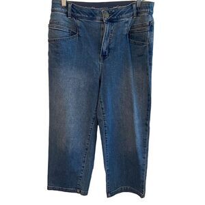 Technology by Recreation Jean Women Sz 10 Crop Flexi-Fit Elastic Waist High Rise